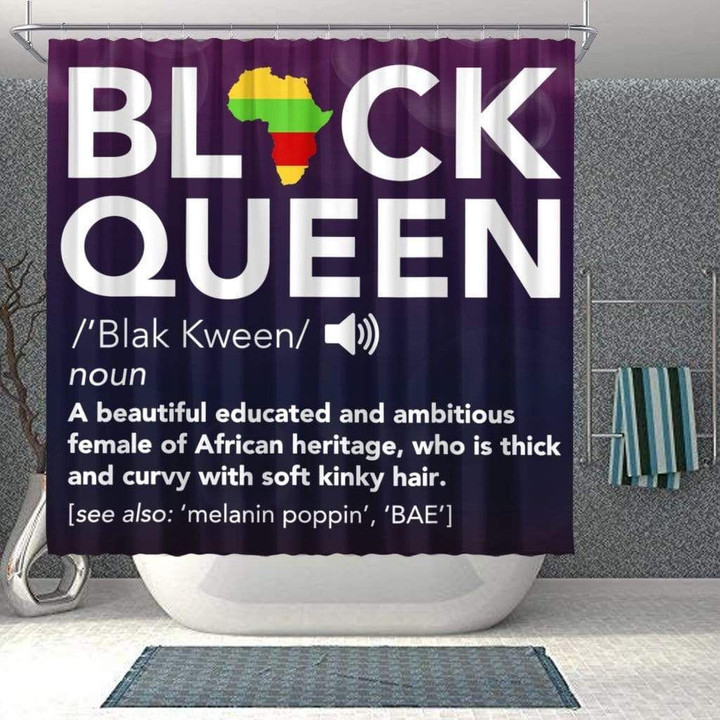 African Pride Black Queen 3D Printed Shower Curtain Bathroom Decor