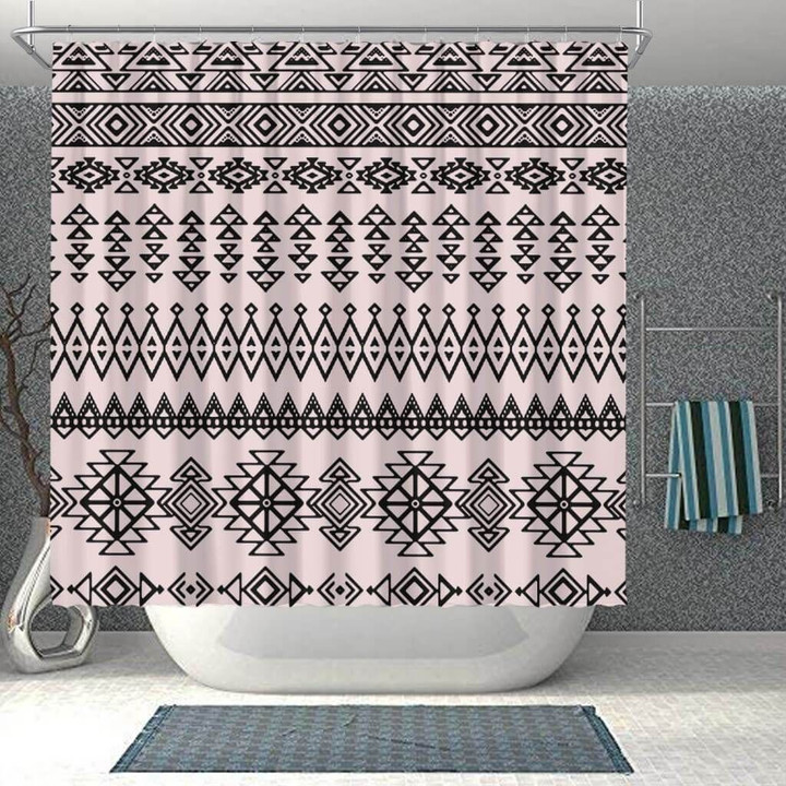 African American Shower Curtain Tribal Pattern Afrocentric Art Bathroom Decor Accessories