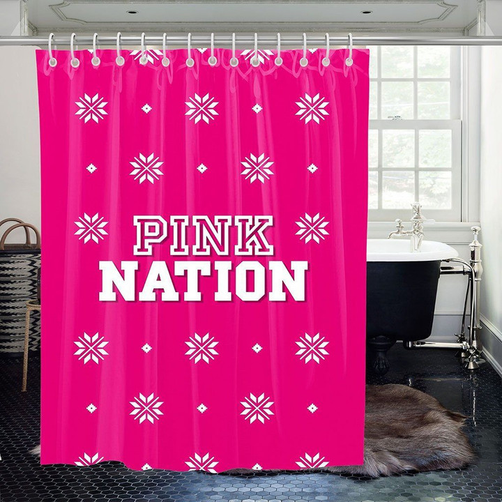 Pink Nation By Victoria Secret 3D Printed Shower Curtain Bathroom Decor
