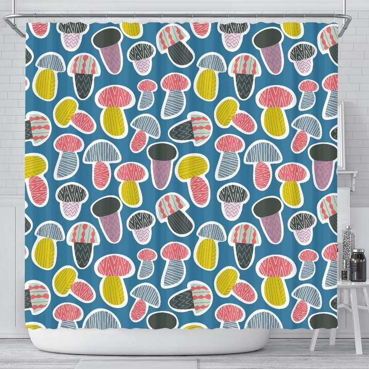 Colorful Mushroom Design Pattern Shower Curtain Fulfilled In Us Cute Gift Home Decor Fashion Design