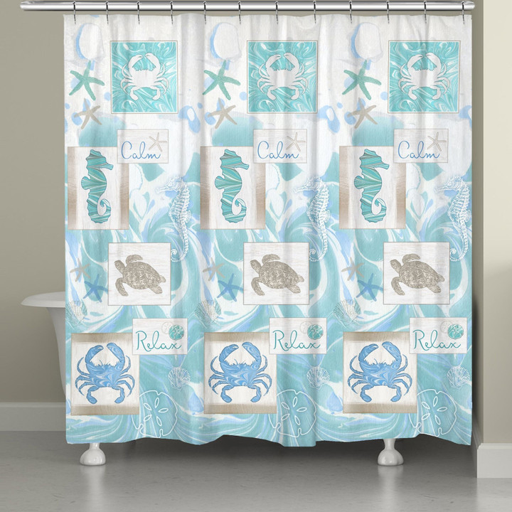 Calm And Relax Coastal Shower Curtain  Custom Design High Quality Bathroom Home Decor