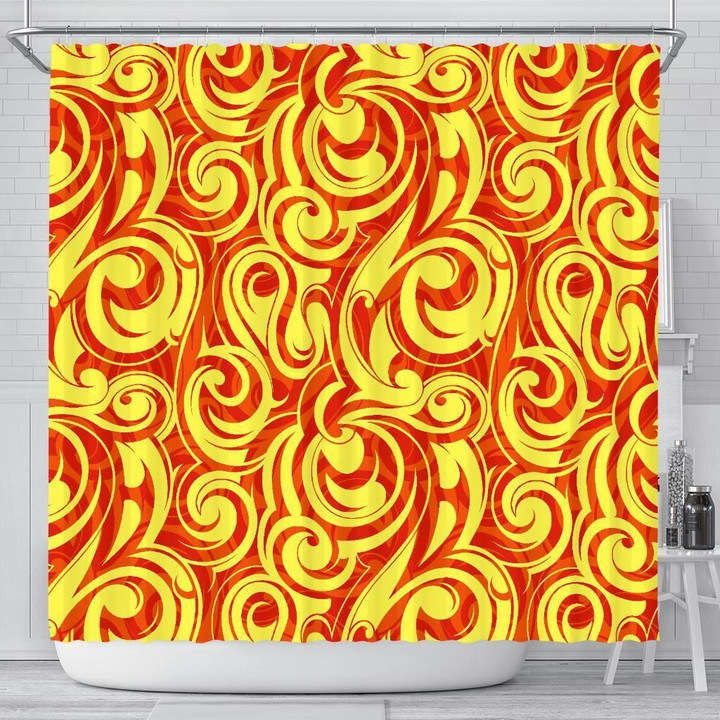 Fire Flame Design Pattern Shower Curtain Fulfilled In Us Cute Gift Home Decor