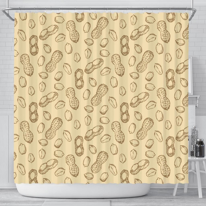 Hand Drawn Peanuts Pattern Shower Curtain Fulfilled In Us Fashion Design Meaningful Gift