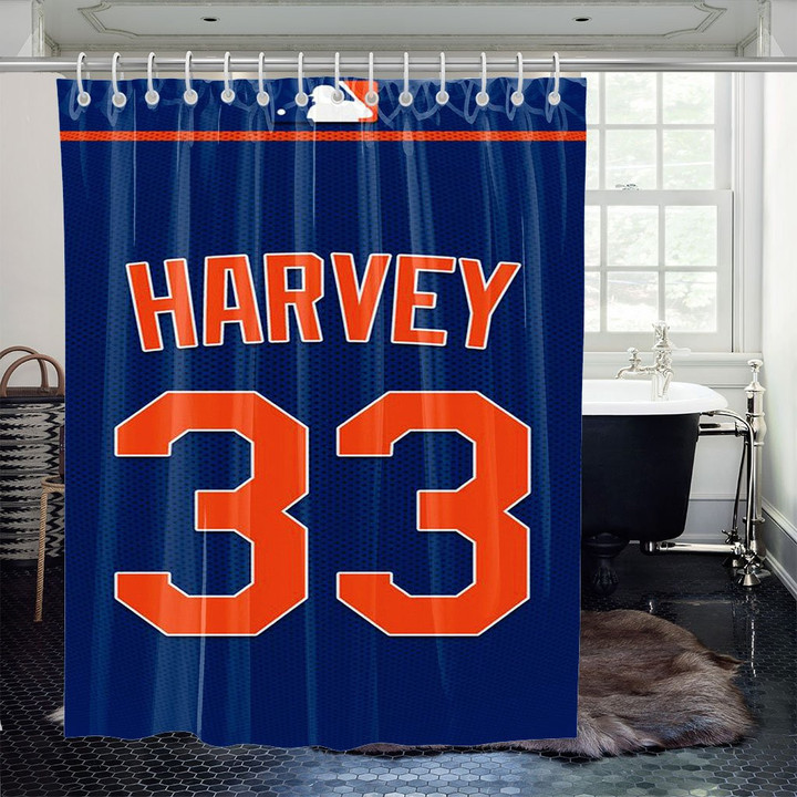 Mets New York Jersey Wallpaper Shower Curtains
