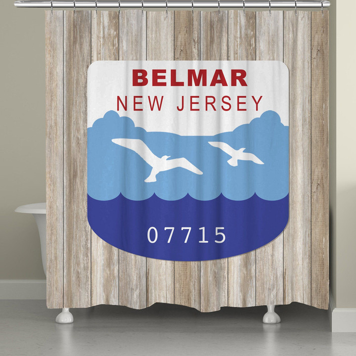 Belmar New Jersey  Shower Curtain  Custom Design High Quality Bathroom Home Decor