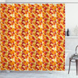 Autumn Fallen Leaves Pattern Printed Shower Curtain Bathroom Decor