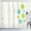 Hand Drawn Plants Printed Shower Curtain Bathroom Decor