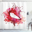 Smiling Woman Lips Effects Design Printed Shower Curtain Home Decor