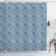 Geometric Contrast Leaf Design Printed Shower Curtain Home Decor