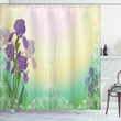 Blossoming Iris Bridal Design Printed Shower Curtain Home Decor