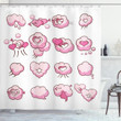 Heart Shape Cloud Romance Design Printed Shower Curtain Home Decor