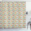 Bugs Plants Flowers Design Printed Shower Curtain Home Decor