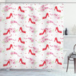 Fashion High Heels Flowers Design Printed Shower Curtain Home Decor
