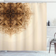 Oriental Mandala Illustration Printed Shower Curtain Bathroom Decor