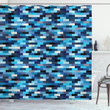 Geometric Design Stripes Design Printed Shower Curtain Home Decor