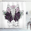 Deer Skull With Roses Design Printed Shower Curtain Home Decor