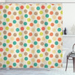 Colorful Circles Grungy Pattern Printed Shower Curtain Bathroom Decor