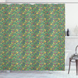Vintage Foliage Elements Design Printed Shower Curtain Home Decor