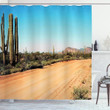 American Desert Cactus Design Printed Shower Curtain Home Decor