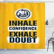 Muscular Arm Sports Inhale Confidence Design Printed Shower Curtain Home Decor