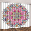 3D Pink Bohemian Arabesquitic Pattern In White Printed Window Curtain Home Decor