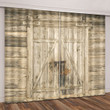 3D Locked Wood Door Printed Window Curtain Home Decor