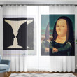 Optical Illusion And Mona Lisa Printed Window Curtain Home Decor