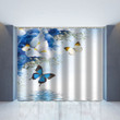 3D Butterfly And Plant Printed Window Curtain Home Decor