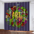 Art Stationery Printed Window Curtain Home Decor