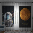 3D Astronaut And Moon Printed Window Curtain Home Decor