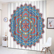 Bohemian Pattern Blue And Red Printed Window Curtain Home Decor