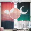 Mountain At Night And Sunset Printed Window Curtain Home Decor