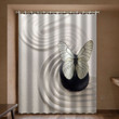 White Butterfly And Sand Printed Window Curtain Home Decor