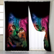 Mystique Cat Black Printed Window Curtains Home Decor