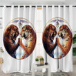 Tiger Duel White Window Curtains Home Decor