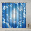 3D Cloud And Blue Sky Printed Window Curtain Home Decor