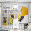 Yellow Apartment Printed Window Curtain Home Decor
