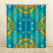 3D Bohemia Blossom Blue And Yellow Printed Window Curtain Home Decor