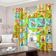 3D Zoo Alphabet Printed Window Curtain Home Decor