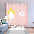 3D Letter And Animal Pink Background Printed Window Curtain Home Decor