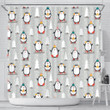 Cute Penguin Christmas Pattern Shower Curtain Fulfilled In Us Fashion Design Meaningful Gift