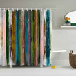 Vintage Rainbow Color Print Woodgrain 3D Printed Shower Curtain Gift Home Decor