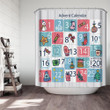 Christmas Advent Calendar Kids Art Design 3D Printed Shower Curtain
