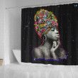 Trendy Beautiful Black Girl Art Black History 3D Printed Shower Curtain Bathroom Decor