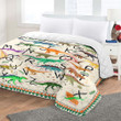 Dinosaur Throw Blanket -  Dinosaur Alphabet Quilt Blanket - Perfect Dinosaur Themed Gift For Kids