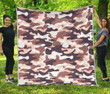Pink Brown Camouflage Hur Quilt