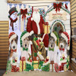Wire Fox Terriers Christmas Doghouse Quilt Cikdu