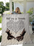 We'Re A Team Couple Having Date Custom Quilt