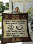 There Was A Woman Who Really Loved Dogs And Tennis Great Gift For Friends Quilt