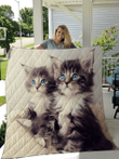 Cute Cat Printed Quilt